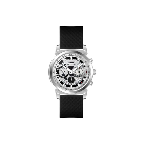 SCOTTIE Кварцевый механизм силиконовый ремешок мужские часы белый циферблат