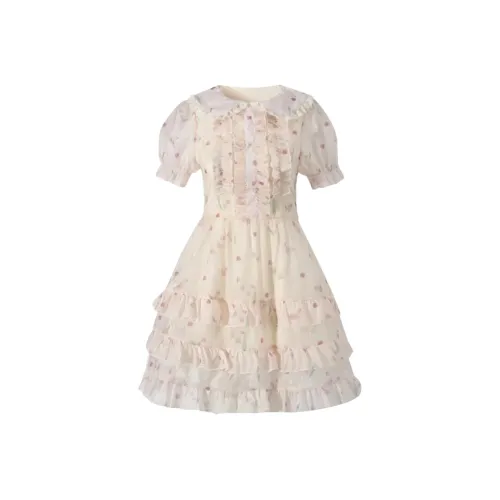 POPO.INFO Короткое платье с короткими рукавами женское