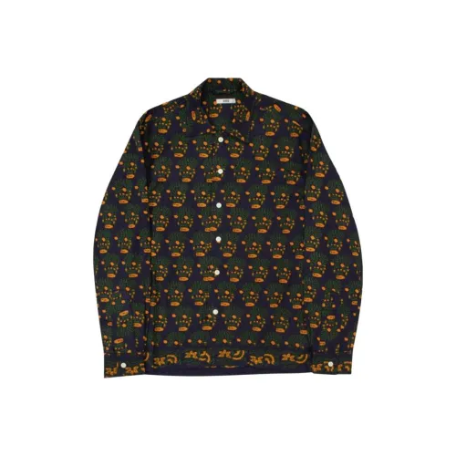 Bode Морской Синий Мужские Рубашки