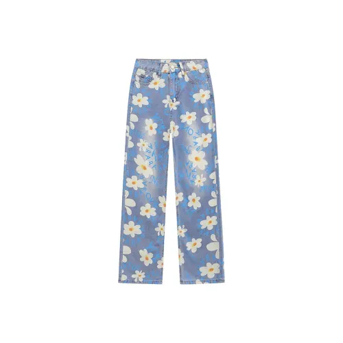 ABBY GODDESS Принт Синий Джинсы Женские Джинсы