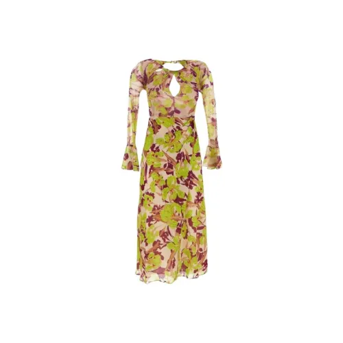 PINKO SS23 Длинное платье с длинными рукавами женское многоцветное