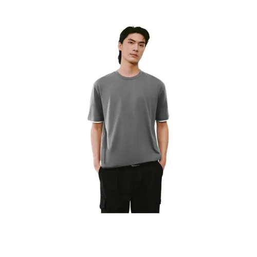 URBAN REVIVO Холодный серый Мужская футболка с коротким рукавом