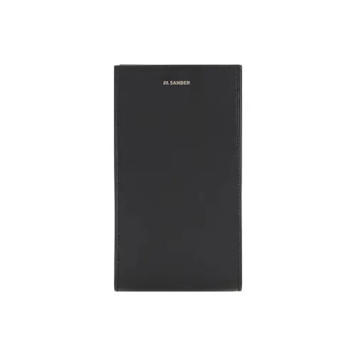 JIL SANDER Чехол для телефона из телячьей кожи мужской черный