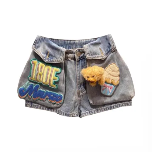 COVT Синие Мультяшные Женские Джинсовые Шорты