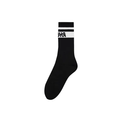 RHUDE 1 Пачка Черные Мужские Носки до Икры MID