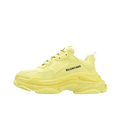 Balenciaga Triple S Low Топ Толстая подошва Кроссовки Мужские Желтые