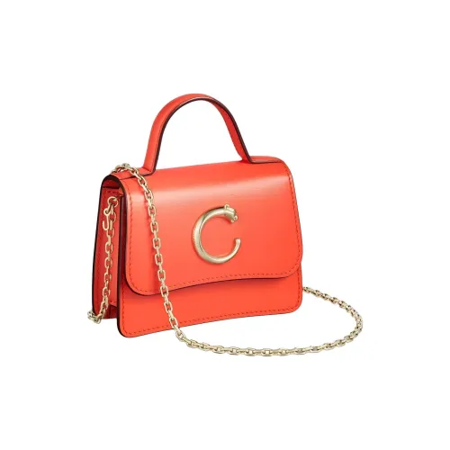 Cartier Сумка через плечо из телячьей кожи микро-сумка женская оранжевая