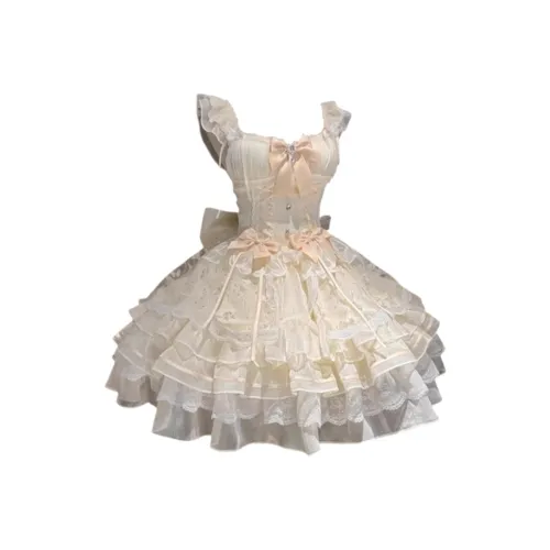 MISTVB Белое Женское Лолита Платье