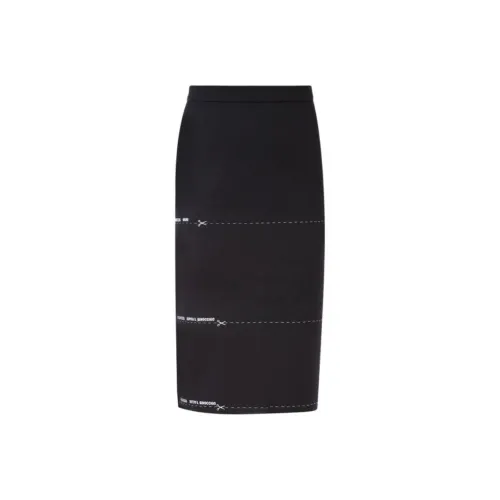 Vetements Повседневный Длинный Юбка Женские Черный