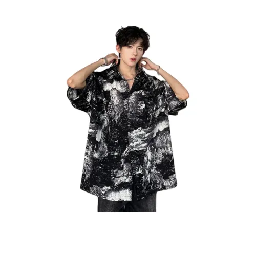 CTIDESTRAW Черные Мужские Рубашки