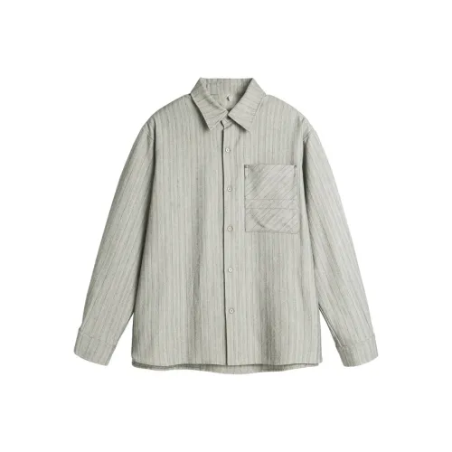 HYLHYL Серый хаки цвет унисекс рубашки