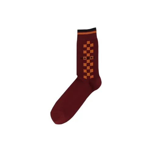 Marni 1 пачка бордовые мужские носки MID до икры