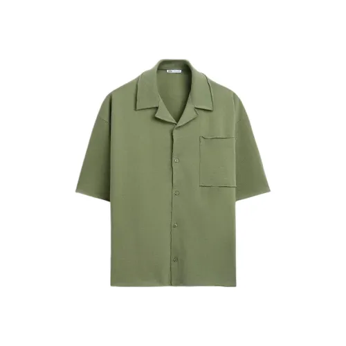 ZARA Зеленые Мужские Рубашки