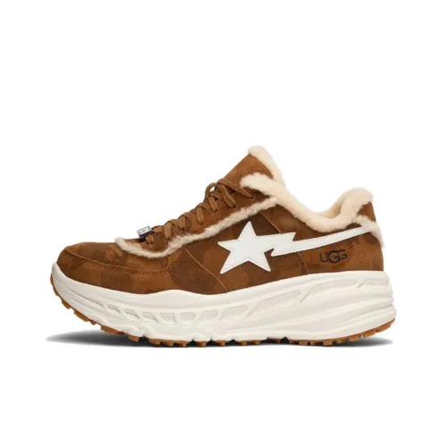 A BATHING APE x UGG Сникер Бот Универсальная Обувь с Низким Верхом Повседневная Унисекс Каштановый