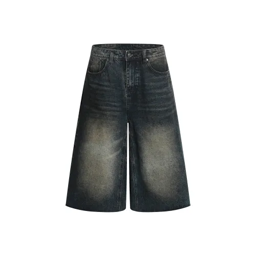 A3G4 Темно-синий Унисекс Джинсовые шорты