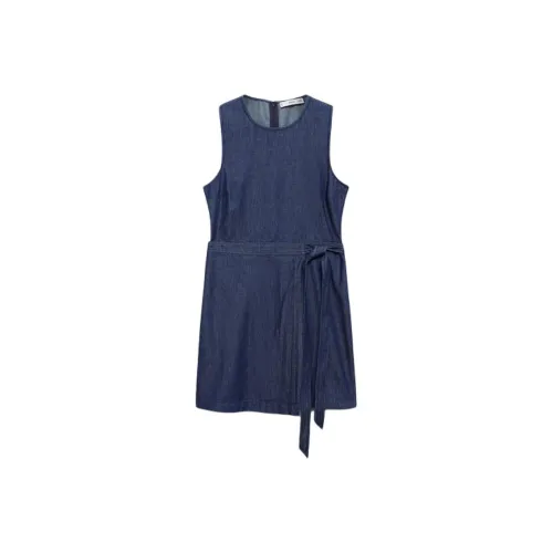 Манго Синий Женские Платья без рукавов
