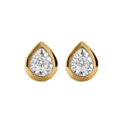 Monica Vinader LAB Grown Diamond Серьги-гвоздики из серебра с покрытием из 18-каратного золота женские золотые