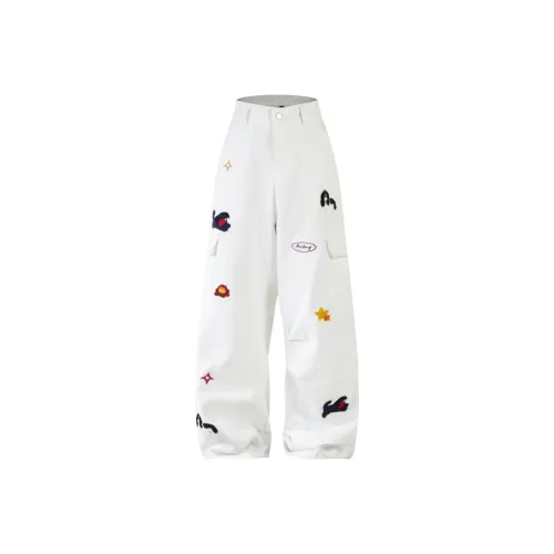 Белый унисекс джинсы