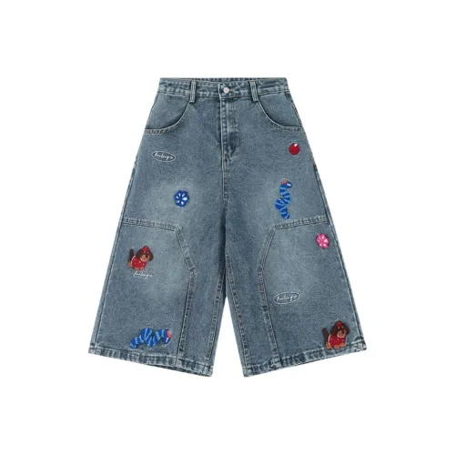 W7H1 Синие Унисекс Джинсовые Шорты