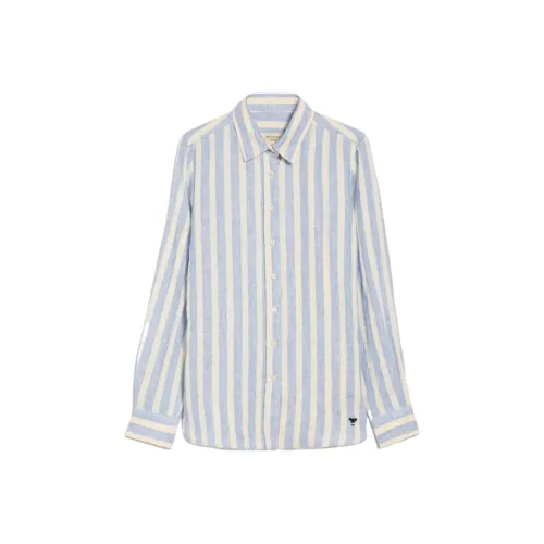 MaxMara FW23 Lari Коллекция Linen Canvas Shirt Women's Light Blue