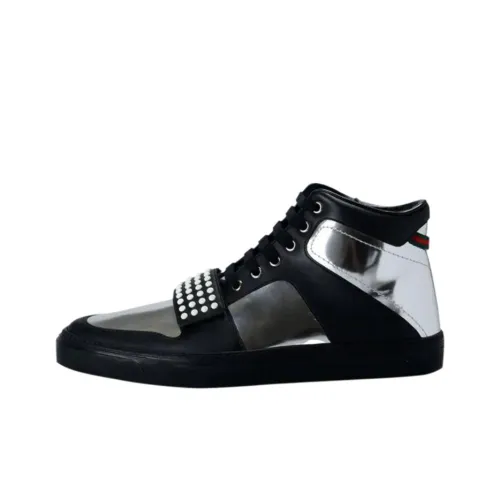 GUCCI Металлик Высокие Кроссовки для скейтбординга Мужские Черные