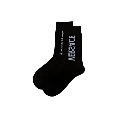 VERSACE Черные мужские носки MID до икры