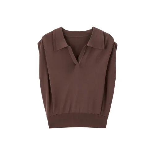 PEACEBIRD Коричневый Карман Женские Трикотаж