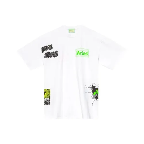 Aries Белая Мужская T-рубашка
