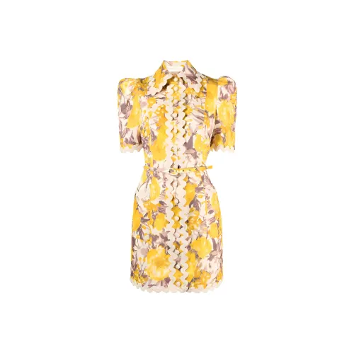 Zimmermann Многоцветные Женские Короткие Платья с Рукавами