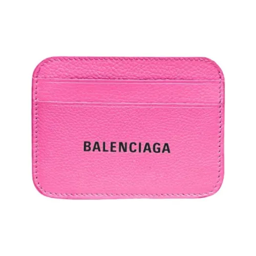 Balenciaga Рельефная Телячья Кожа Держатель для Карт Женские Ярко-Розовый