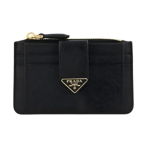 PRADA Saffiano кожаный держатель для карт женский черный