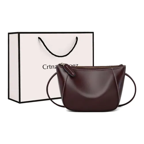Crtnzo Kroez Сумка через плечо из синтетической кожи стандартная женская винно-кофейный экрю