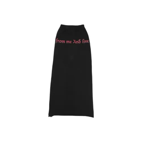 Vetements Черная Женская Повседневная Длинная Юбка