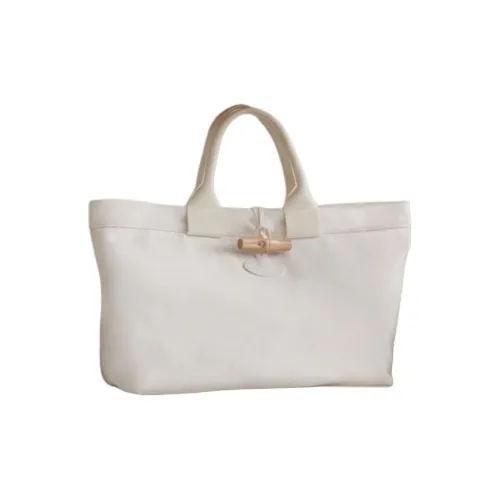 LONGCHAMP Le Roseau Холст Тоут Сумка Сумка для покупок Сумка Большая Женская Белая