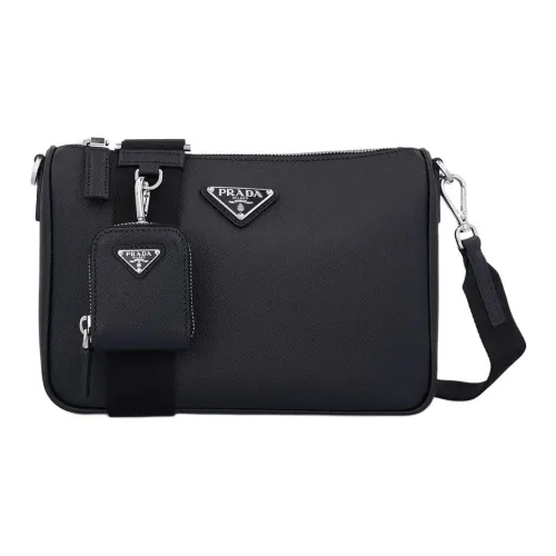 PRADA Сумка через плечо с застежкой-молнией Мужская Черная