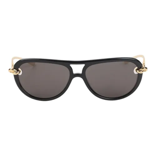 Bottega Veneta Металлические Ацетатные Солнцезащитные Очки Aviator Мужские Золотые