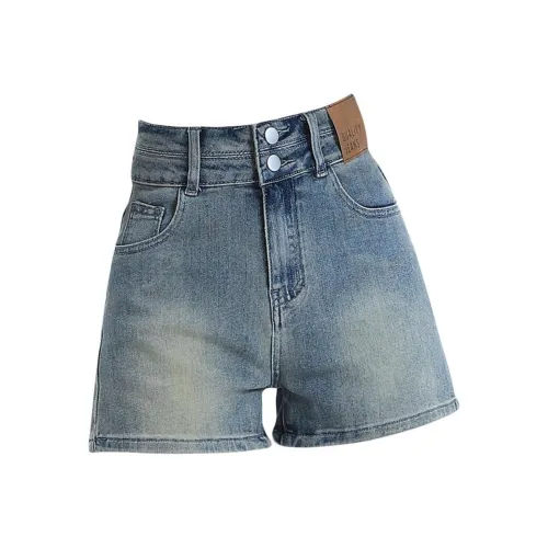 BRN UD 9810 Грязно-желтые Женские джинсовые шорты