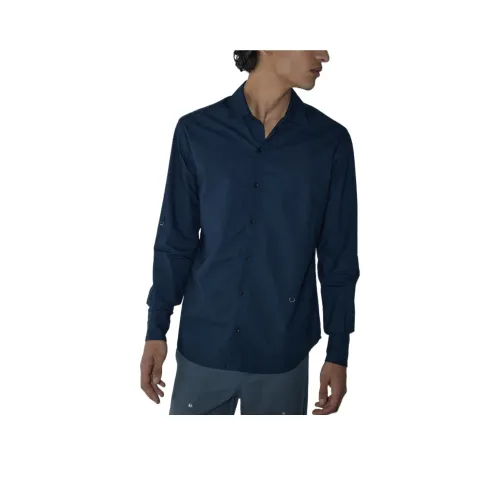 Paloma Шерсть Морской Синий Мужские Рубашки