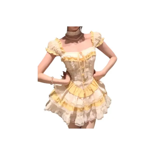 Flowers In Water Короткий рукав Платье Женское