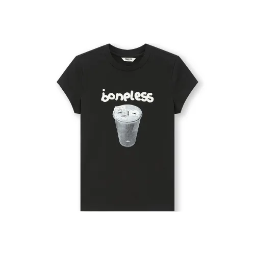 Безшовный крой, черные женские футболки