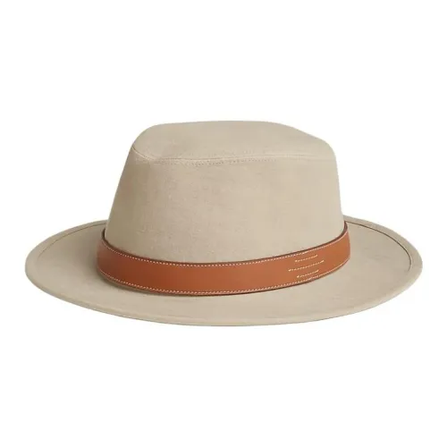 HERMES Linen Hats Caps Men Beige