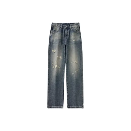 UKTK Винтажные синие мужские джинсы