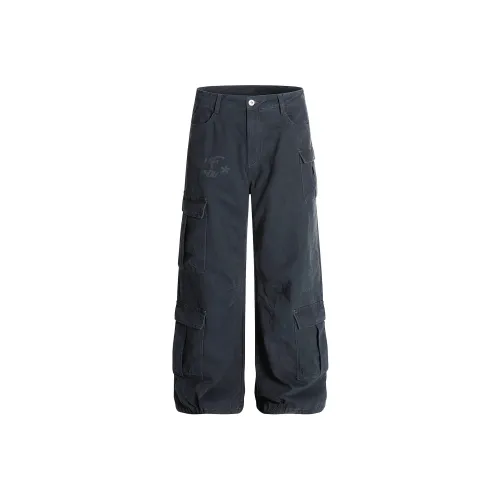 J.F.U Темно-синий Мужские Карго Брюки