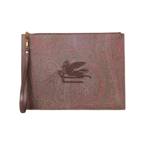 ETRO Телячья кожа Клатч Стандартный Мужской Коричневый