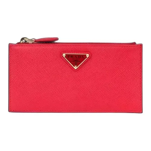PRADA Кожа Держатель для карт Стандартный Женский Красный