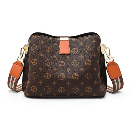 PESASRIE Сумка через плечо из синтетической кожи женская кофейного цвета