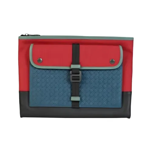 Bottega Veneta Canvas Clutch Unisex Red Blue Bottega Veneta Холст Клатч Унисекс Красный и Синий