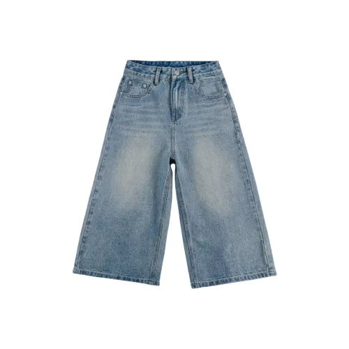 Розовые светло-синие обрезанные брюки женские джинсовые шорты