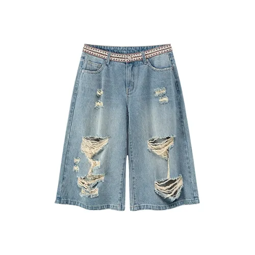CHUU Средний джинсовый синий Женские джинсовые шорты