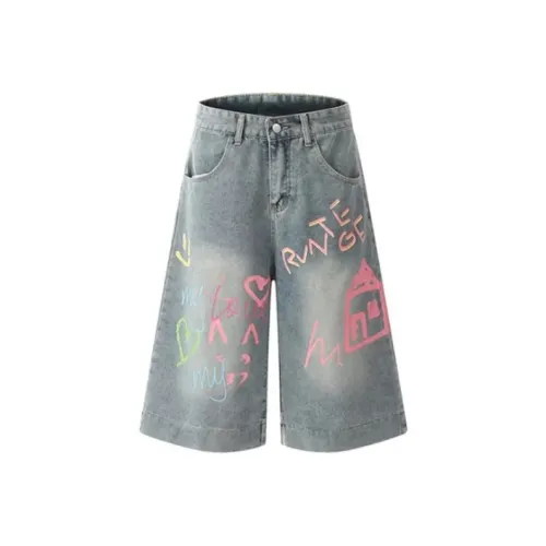 SNZX Граффити Деним Штаны капри Женские Джинсовые шорты